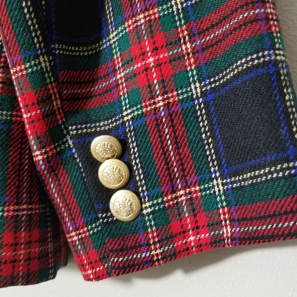 PENDLETON VTG Red Green Blue Tartan Wool Blazer - Picture 7 of 7